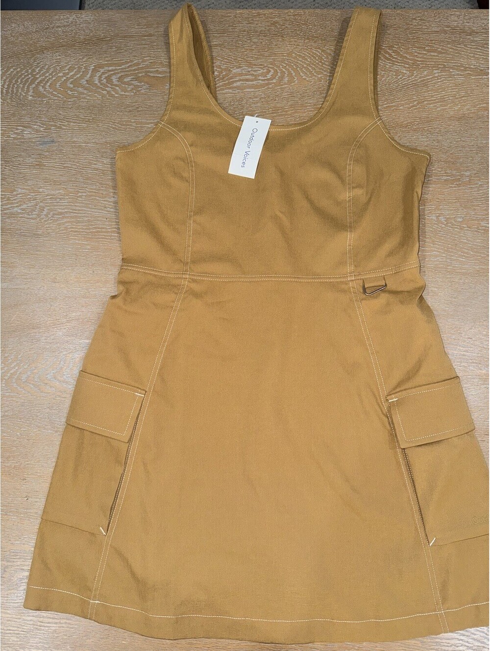 Outdoor Voices Utility Cargo Dress Skort Jumper SIZE M NWT Yellow Tan Hiking